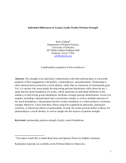 1 Individual Differences in Group Loyalty Predict Partisan Strength