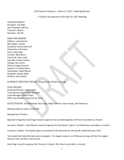 1 VAST Board of Directors &ndash; March 27, 2017 &ndash; Meeting Minutes 1st