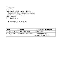 Date Timing Program Schedule 5 April 2014 8.45am