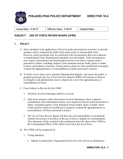 Directive 10.4 - Use Of Force Review Board