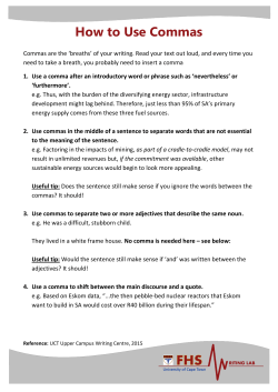How to Use Commas - Writing Centre