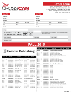 FALL 2015 - CrossCan Educational Services