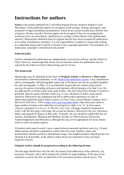 Our editorial system Author`s guide