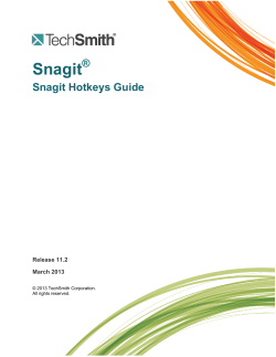 Snagit 11.2 Hotkeys Guide