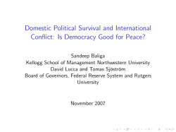 Domestic Political Survival and International Conflict: Is Democracy