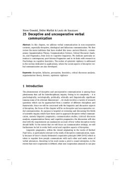 Deceptive and uncooperative verbal communication