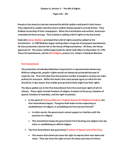 Chapter 6, Section 2 &ndash; The Bill of Rights Pages 216