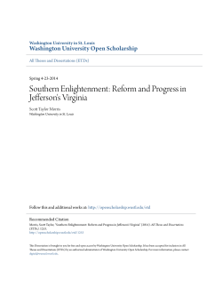 Southern Enlightenment: Reform and Progress in Jefferson`s Virginia