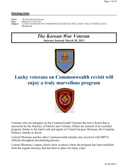 March 30, Lucky veterans on Commonwealth revisit will enjoy a truly