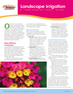 Landscape Irrigation. A "Take Care of Texas" Guide (GI-409)