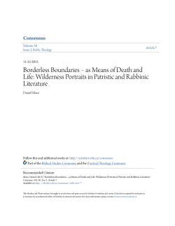 Borderless Boundaries – as Means of Death and Life: Wilderness