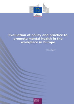Evaluation of policy and practice to promote mental health