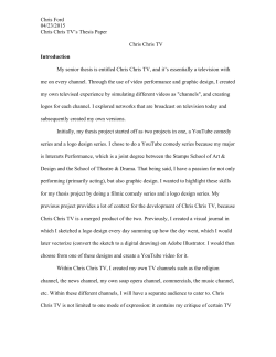 Chris Ford 04/23/2015 Chris Chris TV`s Thesis Paper