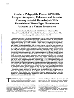 Kistrin, a Polypeptide Platelet GPIIb/IIIa Recombinant