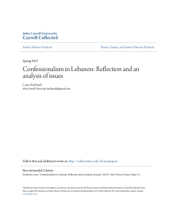 Confessionalism in Lebanon: Reflection and an analysis of issues