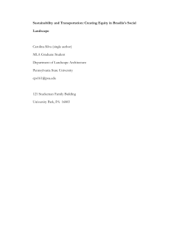 Sustainability and Transportation: Creating Equity in Brasilia`s Social