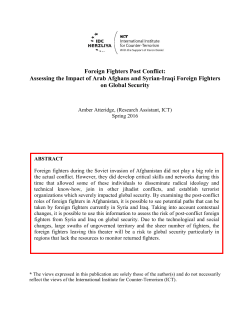 Foreign Fighters Post Conflict - International Institute For Counter