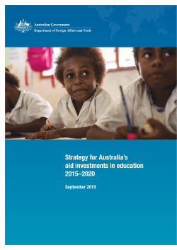 Strategy for Australia`s aid investments in education 2015&ndash;2020