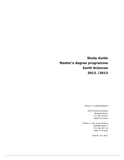 Study Guide Master`s degree programme Earth Sciences 2012 /2013