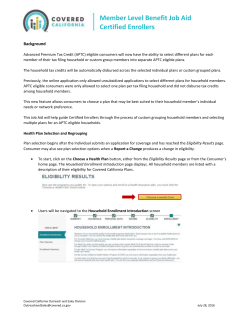 Member Level Benefits Job Aid - California`s Health Benefit Exchange