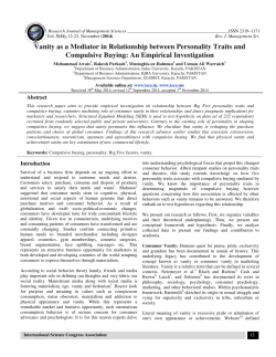 Vanity as a Mediator in Relationship between Personality Traits and