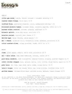 SMALLS little gem salad, radish, fennel, avocado + cucumber