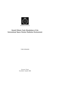 Geant4 Monte Carlo Simulations of the International Space Station
