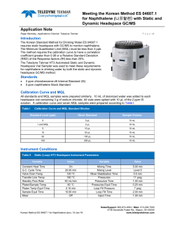 Meeting the Korean Method EX 04607.1 for Naphthalene with Static