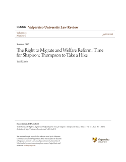 The Right to Migrate and Welfare Reform: Time for