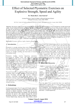 Effect of Selected Plyometric Exercises on Explosive Strength