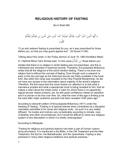 The history of fasting