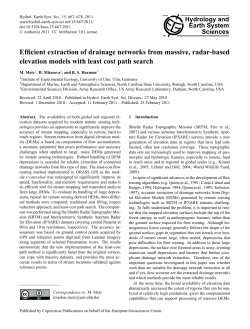 Efficient extraction of drainage networks from massive, radar