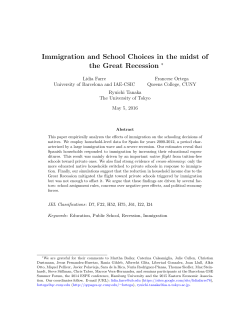 Immigration and School Choices in the midst of the Great Recession