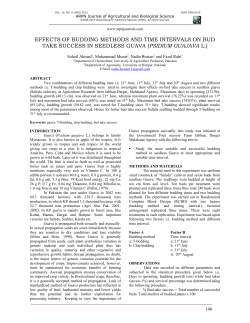 EFFECTS OF BUDDING METHODS AND TIME INTERVALS ON