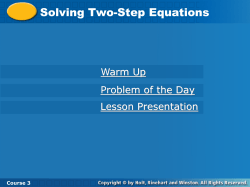 Solve two-step equations