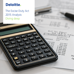 The Excise Duty Act 2015 Analysis Diving deep