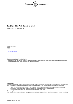 Tilburg University The Effect of the Arab Boycott on