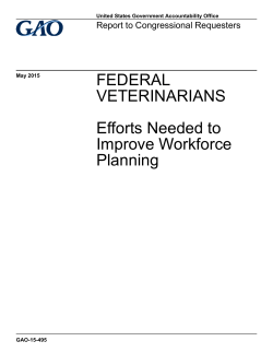 GAO-15-495, FEDERAL VETERINARIANS: Efforts Needed to
