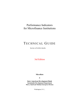 Performance indicators for microfinance