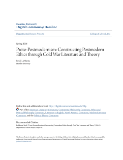 Proto-Postmodernism: Constructing Postmodern Ethics through