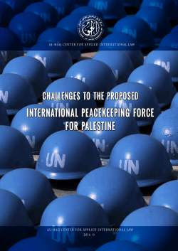 international peaCekeeping forCe for palestine - Al-Haq