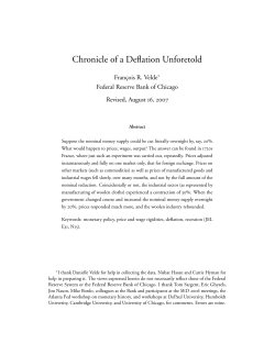 Chronicle of a Deflation Unforetold