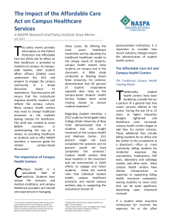 Impact of the ACA on Campus Healthcare Service