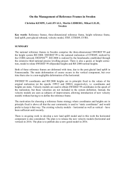 On the Management of Reference Frames in Sweden