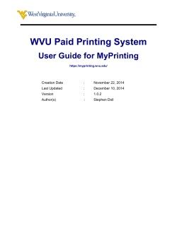 Paid Printing - User Guide for MyPrinting