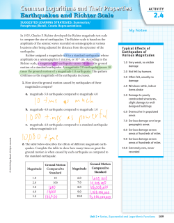 Common Logarithms and Their Properties Earthquakes and Richter