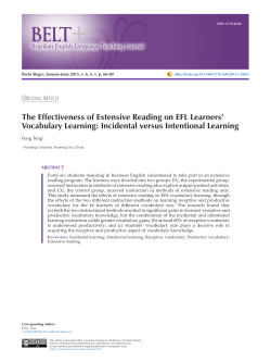 The Effectiveness of Extensive Reading on EFL