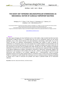the ghost ant tapinoma melanocephalum(formicidae) as mechanical