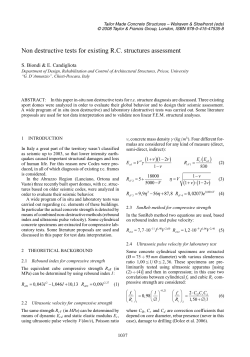 Non destructive tests for existing RC structures assessment