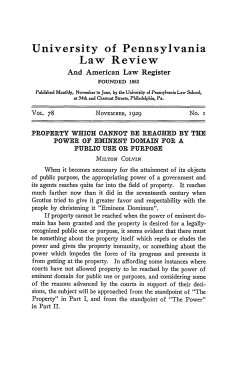 Property Which Cannot be Reached by the Power of Eminent